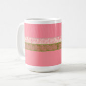 Roze wilde dierenbontprint koffiemok (Voorkant links)