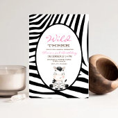 Roze Wilde Drie Zebra 3de Verjaardagsfeestje Kaart