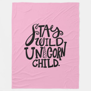 Roze Wilde Eenhoorn Fleece Deken