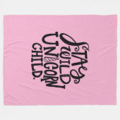 Roze Wilde Eenhoorn Fleece Deken (Voorkant (Horizontaal))