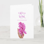 Roze wilde orchidee bloemen waterverf kunst bruilo programma (Voorkant)