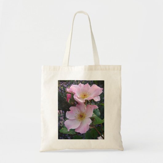 Roze Wilde Roos Bloedbloem Foto Tote Bag (Voorkant)