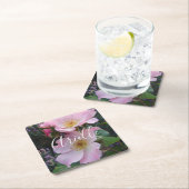 Roze Wilde Roos Bloedflora Foto Blush Roze Kartonnen Onderzetters (Insitu)