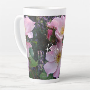 Roze Wilde Roos Bloedflora Foto Blush Roze Latte Mok