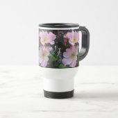 Roze Wilde Roos Bloedflora Foto Blush Roze Reisbeker (Voorkant rechts)