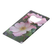 Roze wilde roos bloem bloem foto creditkaart flessenopener (Voorkant Gekanteld)