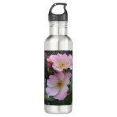 Roze wilde roos bloem bloem foto waterfles  (Voorkant)