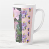 Roze Wilde Roos Bloem Bloemen Foto Mom Moederdag Latte Mok (Rechts)