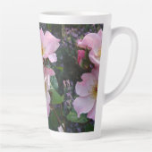 Roze Wilde Roos Bloemfloraal Fotogeman Moederdag Latte Mok (Rechts)