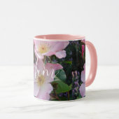 Roze Wilde Roos Bloemfloraal Fotogeman Moederdag Mok (Voorkant rechts)