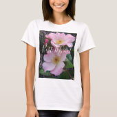 Roze Wilde Roos Bloemfloraal Fotogeman Moederdag T-shirt (Voorkant)