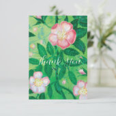 Roze Wilde Roos bloesem geheime tuin Bedankkaart (Staand voorkant)