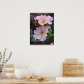 Roze Wilde Roos Kunst Floral Flowers Foto Poster (Keuken)