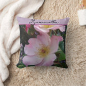 Roze Wilde Roos Rozen Foto Meisjes Naam Kussen (Deken)