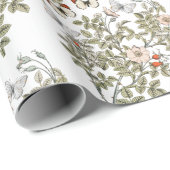 Roze wilde Roos Vloervlies Florenz  Cadeaupapier (Rol Hoek)