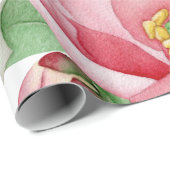 Roze Wilde Roos Waterverf Bloemen Cadeaupapier (Rol Hoek)