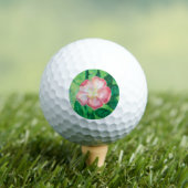 Roze Wilde Rozen Bloemen & Groene bladeren Illustr Golfballen (Insitu Shirt)