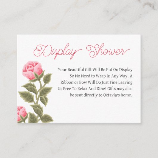  ROZE WILDE ROZEN DISPLAY DOUCHE INFORMATIEKAARTJE (Voorkant)