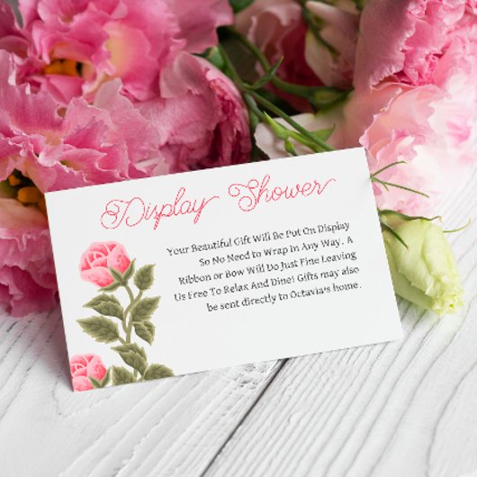  ROZE WILDE ROZEN DISPLAY DOUCHE INFORMATIEKAARTJE