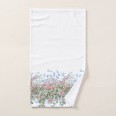  Roze Wilde Rozen en Bladgroen op Trellis Bad Handdoek (Handdoek)