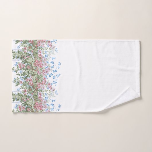 Roze Wilde Rozen en Bladgroen op Trellis Bad Handdoek (Handdoek)
