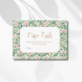 Roze wilde rozen gouden luierraffle uit het verled informatiekaartje