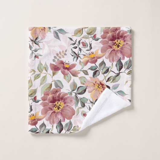 Roze Wilde Rozen Handdoeken (Wasdoekje)