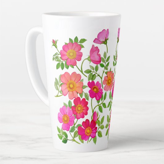 Roze wilde Rozen Latte Mok (Linkerhoek)