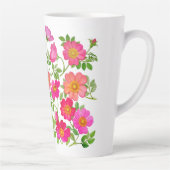 Roze wilde Rozen Latte Mok (Rechts)