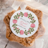  ROZE WILDE ROZEN VRIJGEZELLENFEEST NAAM DATUM RONDE STICKER