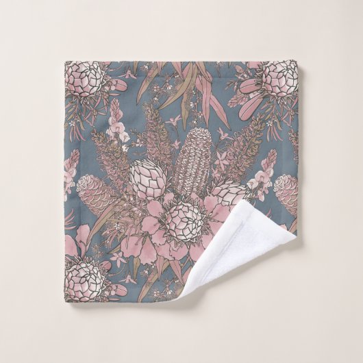 Roze Wilde Struik Bloem Boeket Stropdas Bad Handdoek (Wasdoekje)