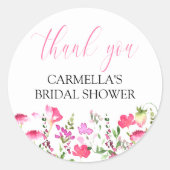 Roze Wilde Vrijgezellenfeest Hartelijk dank Ronde Sticker (Voorkant)