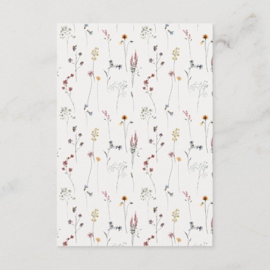 Roze Wilde Waterverf Crest Weddenschap Details Informatiekaartje (Achterkant)