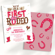 Roze Wilde Westen Cowgirl 1e Verjaardagsfeestje