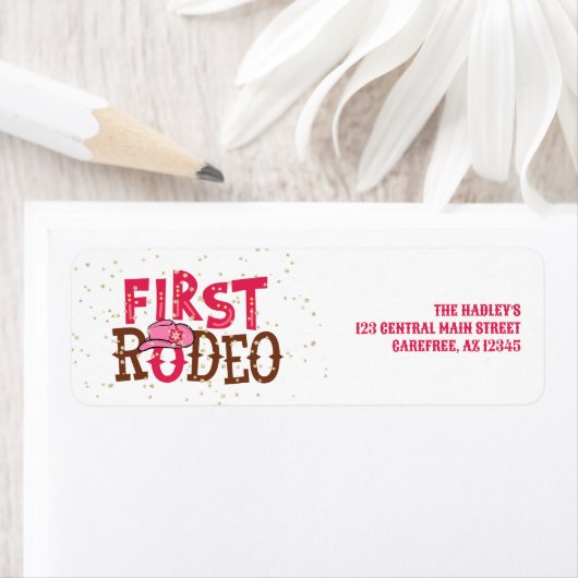 Roze Wilde Westen Cowgirl Retouradres Etiket (Insitu)