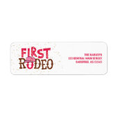 Roze Wilde Westen Cowgirl Retouradres Etiket (Voorkant)