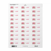 Roze Wilde Westen Cowgirl Retouradres Etiket (Full Sheet)