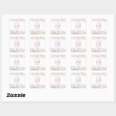 Roze Wildflower 60ste verjaardag Vierkante Sticker (Vel)