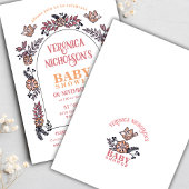 Roze Wildflower Arch Meisje Baby shower Kaart