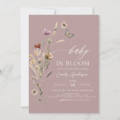 Roze Wildflower Baby in Bloom Baby shower Kaart (Voorkant)