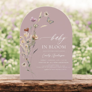 Roze Wildflower Baby in Bloom Baby shower Kaart