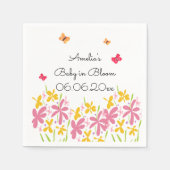  Roze Wildflower Baby in Bloom Gepersonaliseerd Servet (Voorkant)