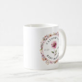 Roze Wildflower Baby shower Koffie Mok – Dusty Wat (Voorkant rechts)