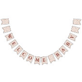 Roze Wildflower Baby shower Welkom Bunting Flag Vlaggetjes (Alle)