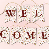 Roze Wildflower Baby shower Welkom Bunting Flag Vlaggetjes