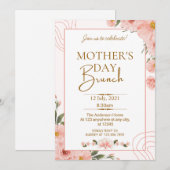 Roze Wildflower Bloemen Moederdag Brunch Kaart (Voorkant / Achterkant)
