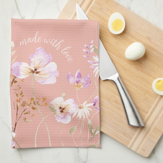 Roze Wildflower Boerderij Schort Groot Theedoek (Quarter Fold)