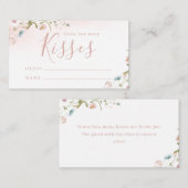 Roze Wildflower boho schat hoeveel kissenspel Informatiekaartje (Voorkant / Achterkant)