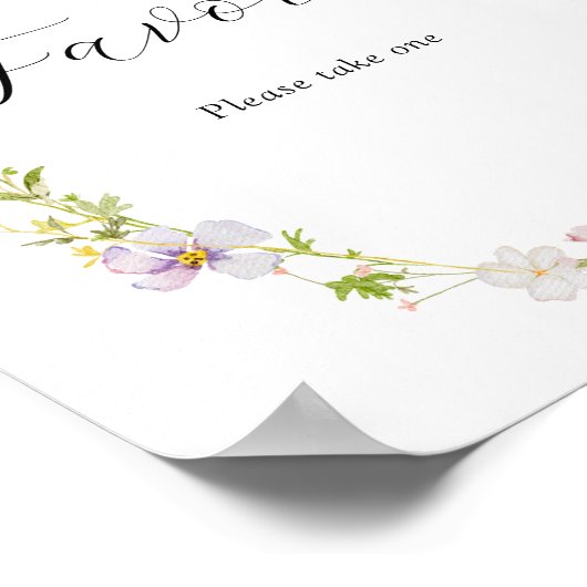 Roze Wildflower boog gunsten teken Poster (Hoek)