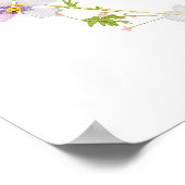 Roze Wildflower Bow Baby shower Welkomstbord Poster (Hoek)